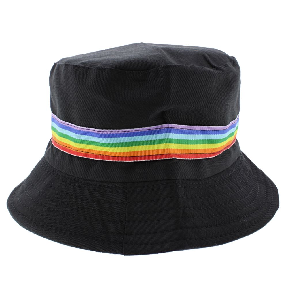 Zac's Alter Ego - Reversible Black with Rainbow Stripe Eimer Hut - Schwarz